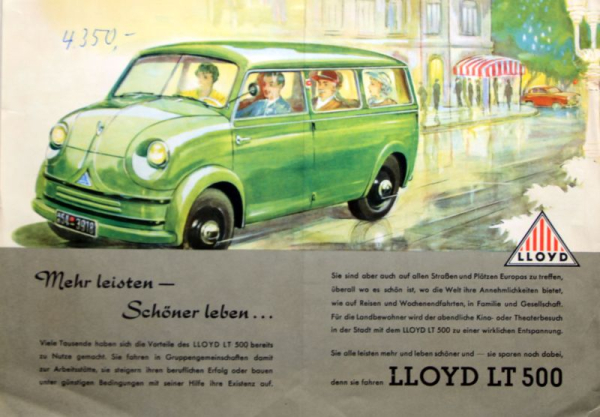 Lloyd LT 500 Modelprogram 1952 Carbrochure (10008)